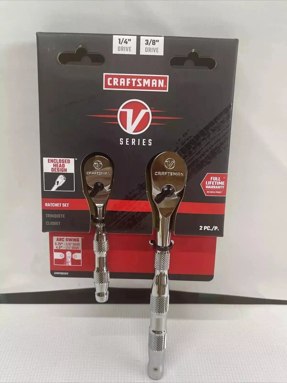 Craftsman V-Series 2 Piece Ratchet Set 1/4″ & 3/8″ Drive CMMT86501V