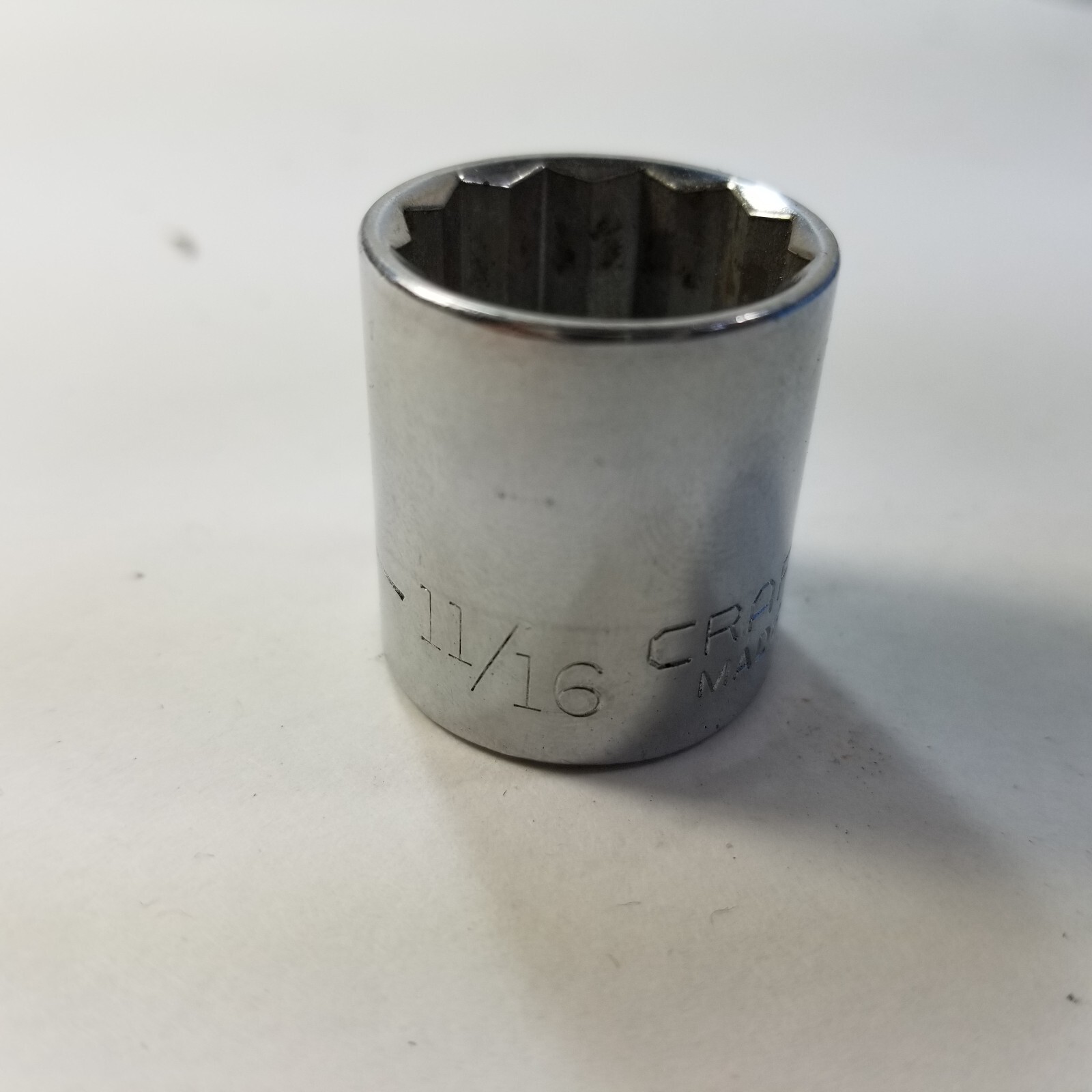 Craftsman -G- 11/16″ 12 Point Shallow Chrome Socket 3/8″ Drive 44336 USA