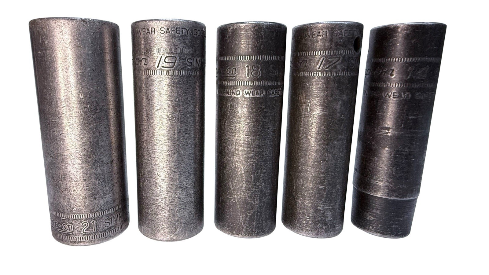 Snap-on 1/2″ Drive Metric Deep Impact Socket Set Of 5 – 21mm 19mm 18mm 17mm 14mm
