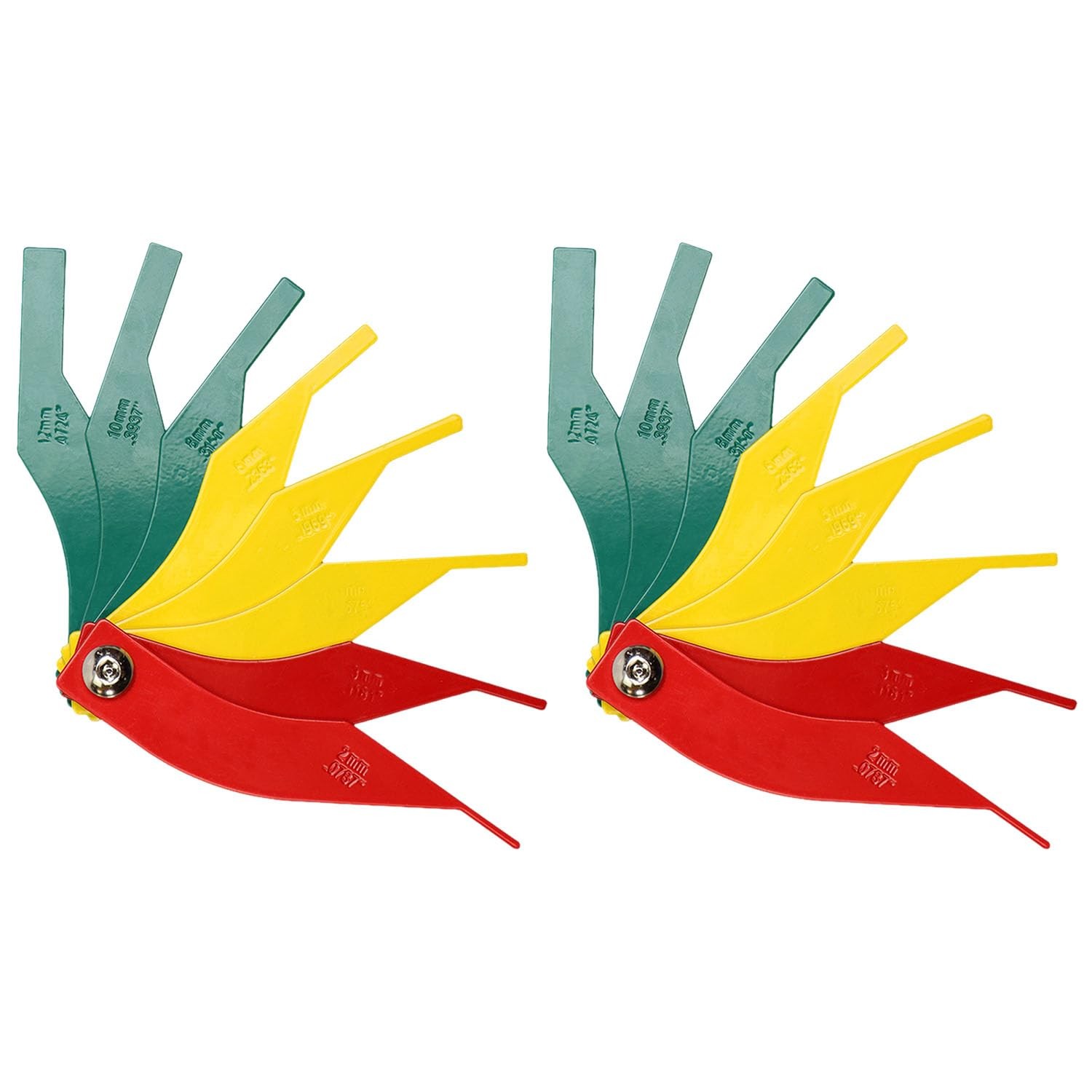 2 Pack Brake Lining Thickness Gauge, Automotive Brake Pad Measuring Tool 8in1…
