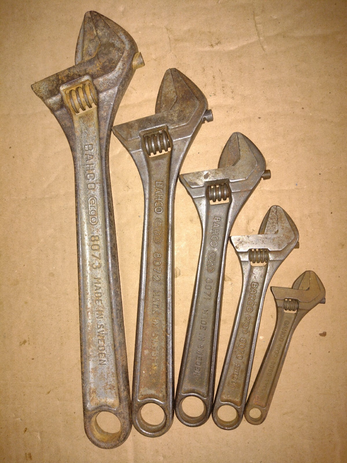 BAHCO ergo ADJUSTABLE WRENCHES-SIZES;12″ &10″ & 8″ & 6″ & 4″ MADE IN SWEDEN