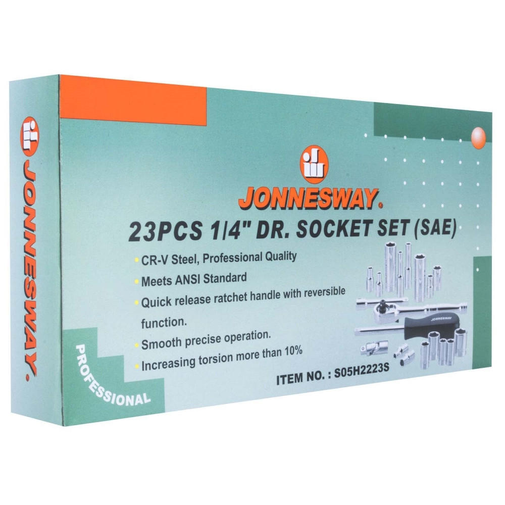 Jonnesway S05H2223S 23 Pcs Socket Set SAE 5/32″ – 1/2