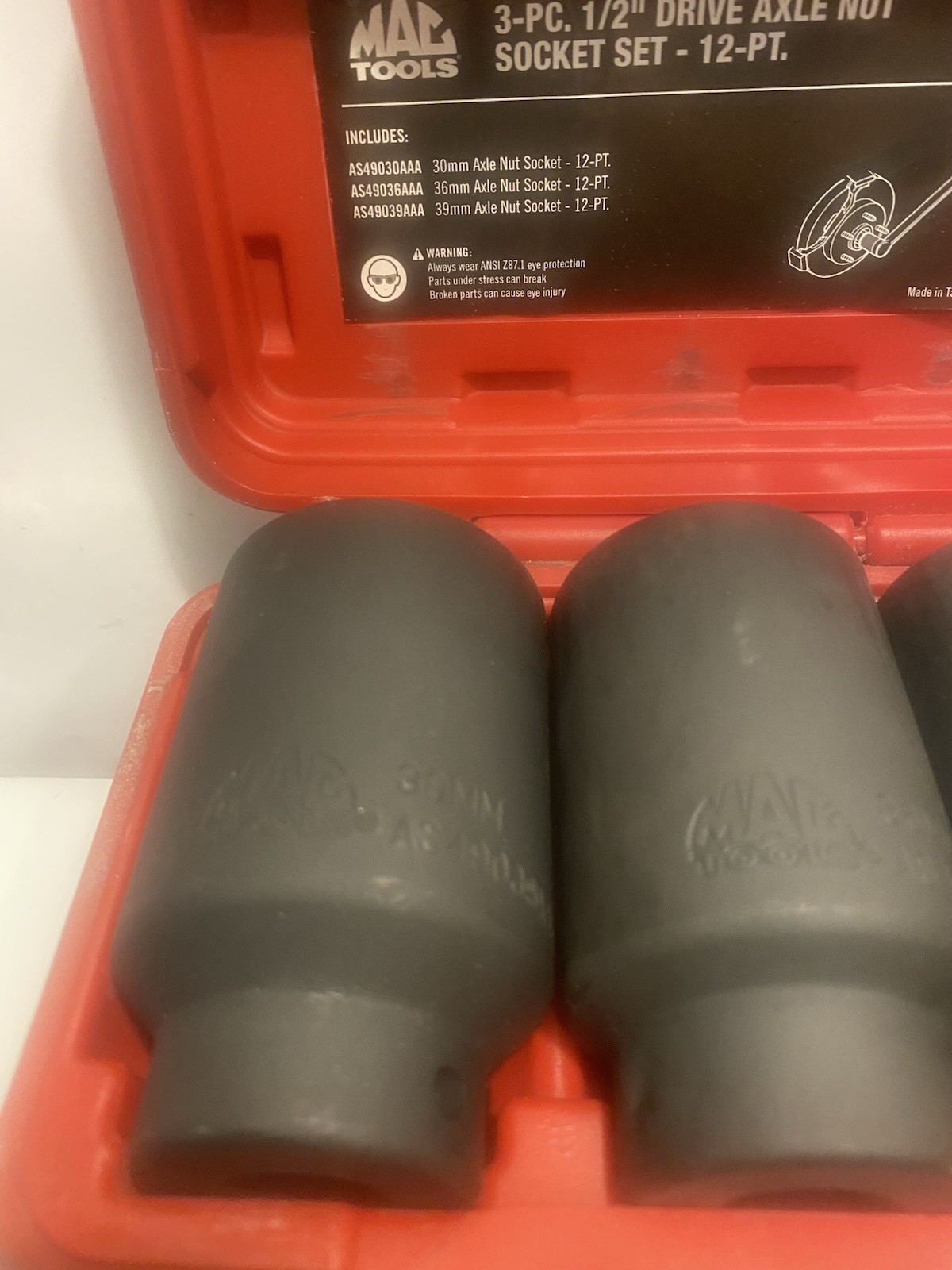New MAC Tools AS4549A 3 Piece 1/2″ Drive Axle Nut Socket Set 12 Point