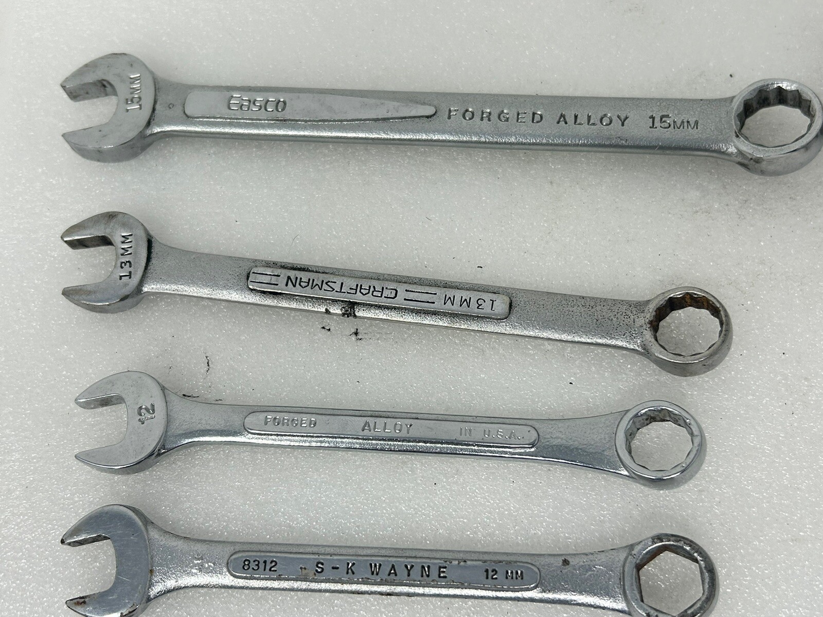 Vintage USA Combination Wrench Mixed Lot – SAE Metric – Craftsman S-K 6pt 12pt