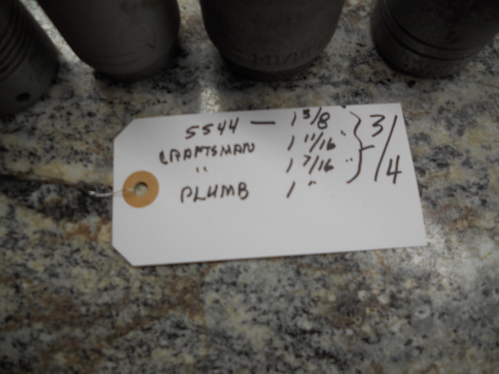 Craftsman. Plumb . 3/4″ Drive sockets. 1 3/8, 1 11/16, 1 7/16,1″