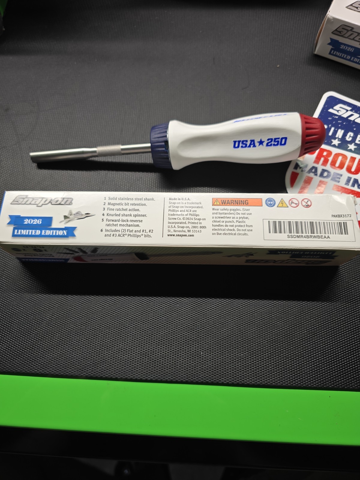 SNAP-ON TOOLS USA☆250 OSHKOSH EAA Airshow2026RatchetingScrewdriver SSDMR4BRWBEAA