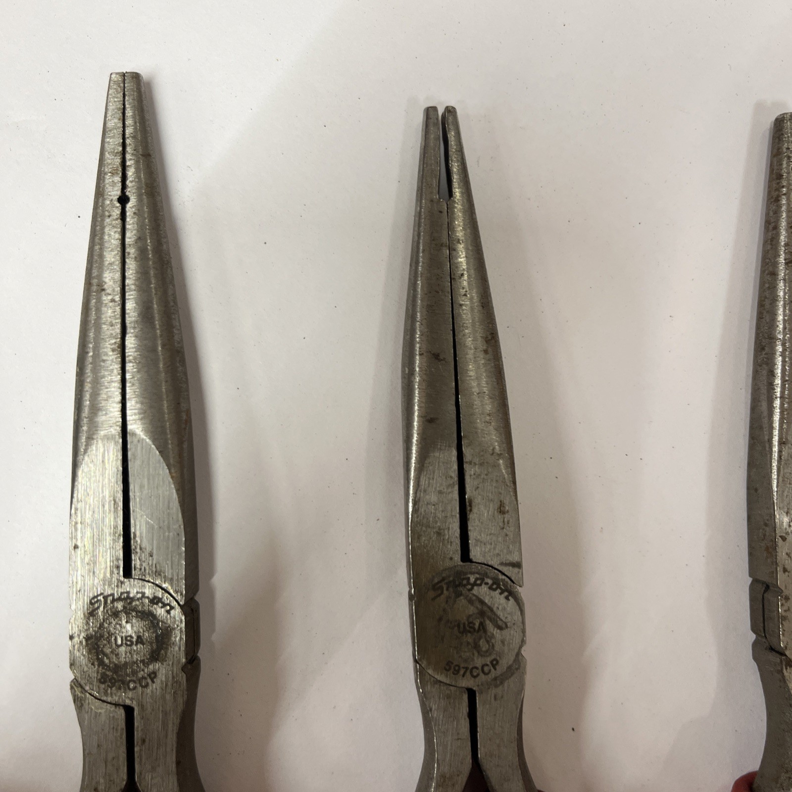 4-Snap On 597CCP Needle Nose Pliers READ USA AUTOMATIC TRANS VALVE BODY PIN TOOL