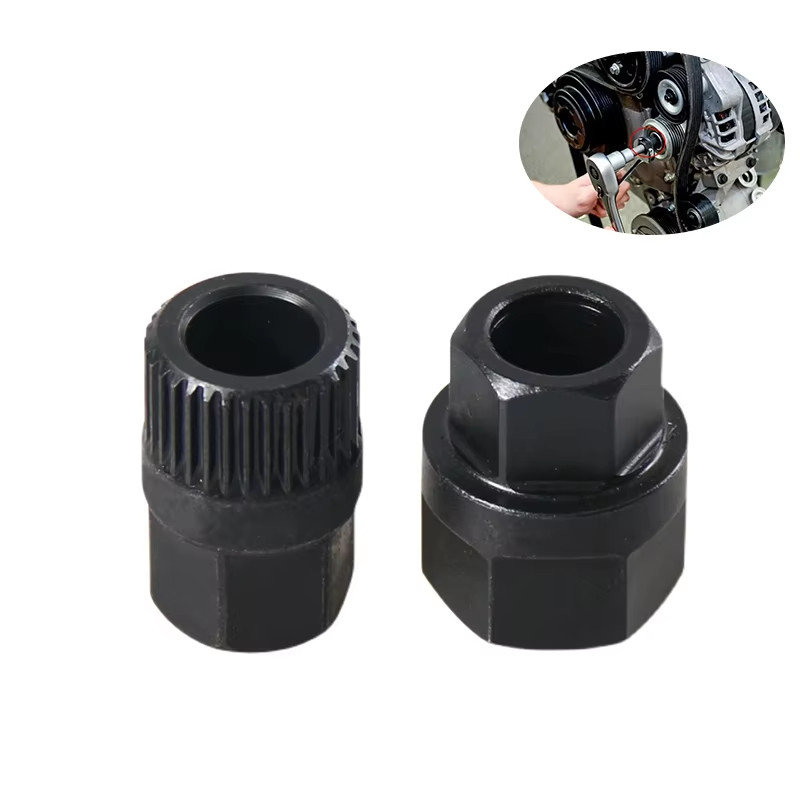 2PCS Pulley Removal Tool 33 Spline Hexagon Alternator Clutch Free Wheel For Car