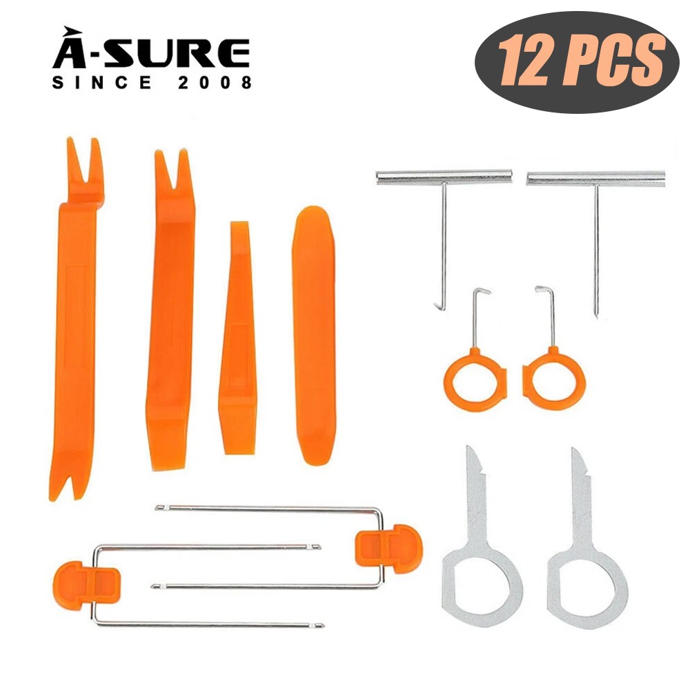 12PCS Plastic Car Trim Removal Plier Tools Set Door Panel Fastener Dashboard Kit