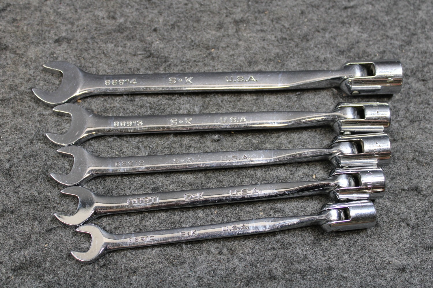 SK Tools Metric Flex Head Combination Wrench Set 10mm-19mm w/Tray (458903)