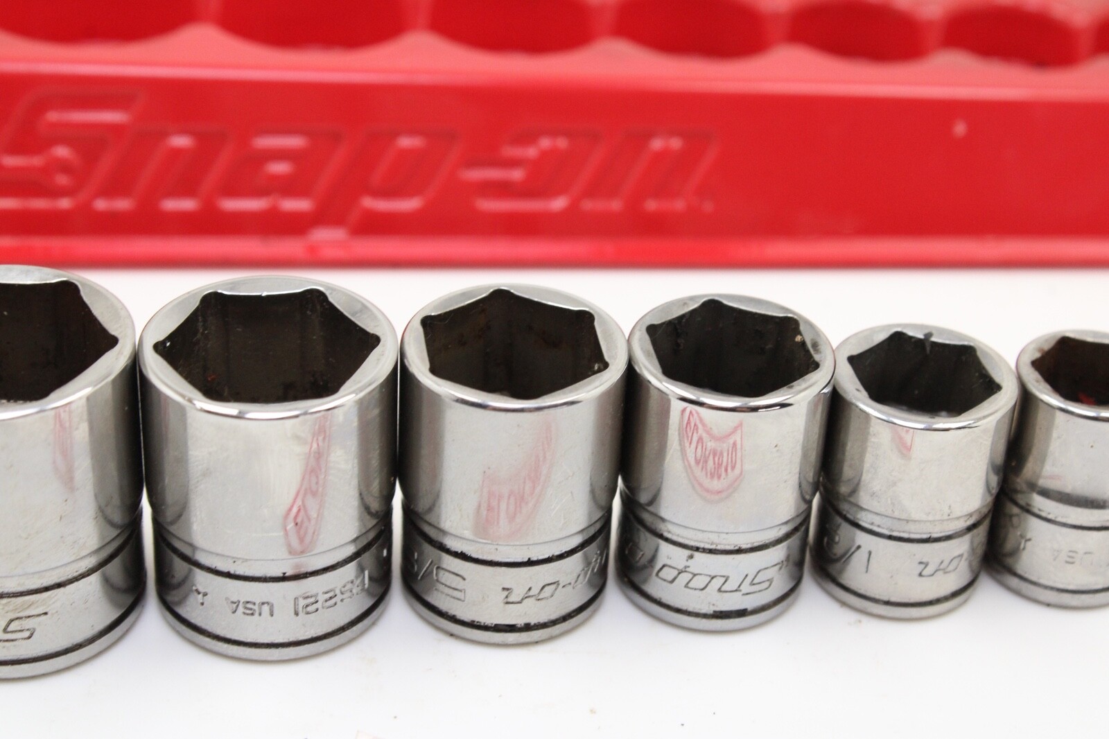 Snap On FS081-FS281 1/4″-78″ 3/8″ Drive 6 Point 11 Piece Shallow Sockets Set USA