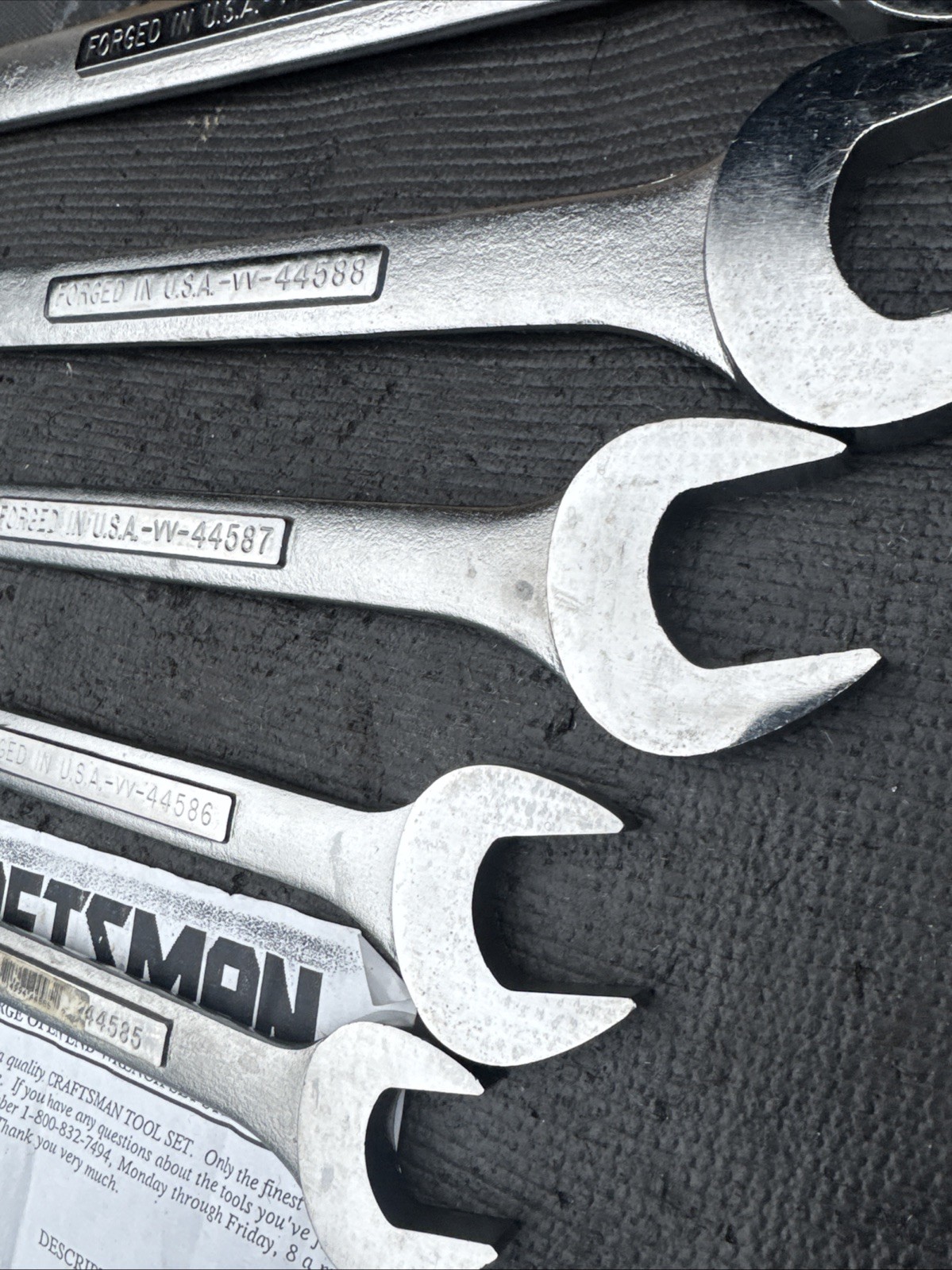 Sears Craftsman USA Nos Catalog only Double Open End Wrench Set 43090 5pc Jumbo