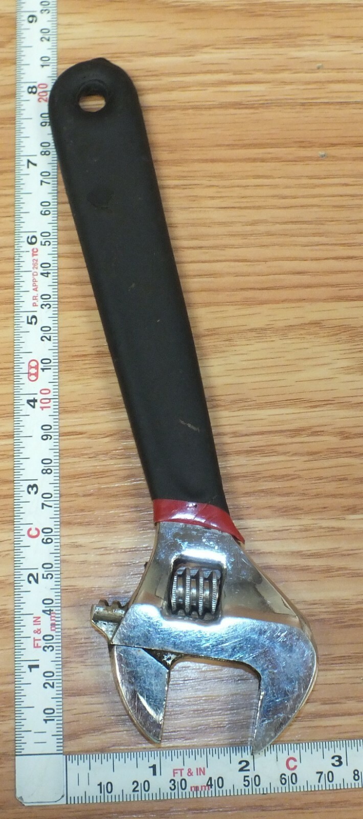 Genuine Northern Adjustable Wrench With Red & Black Rubber Grip Handle *READ*