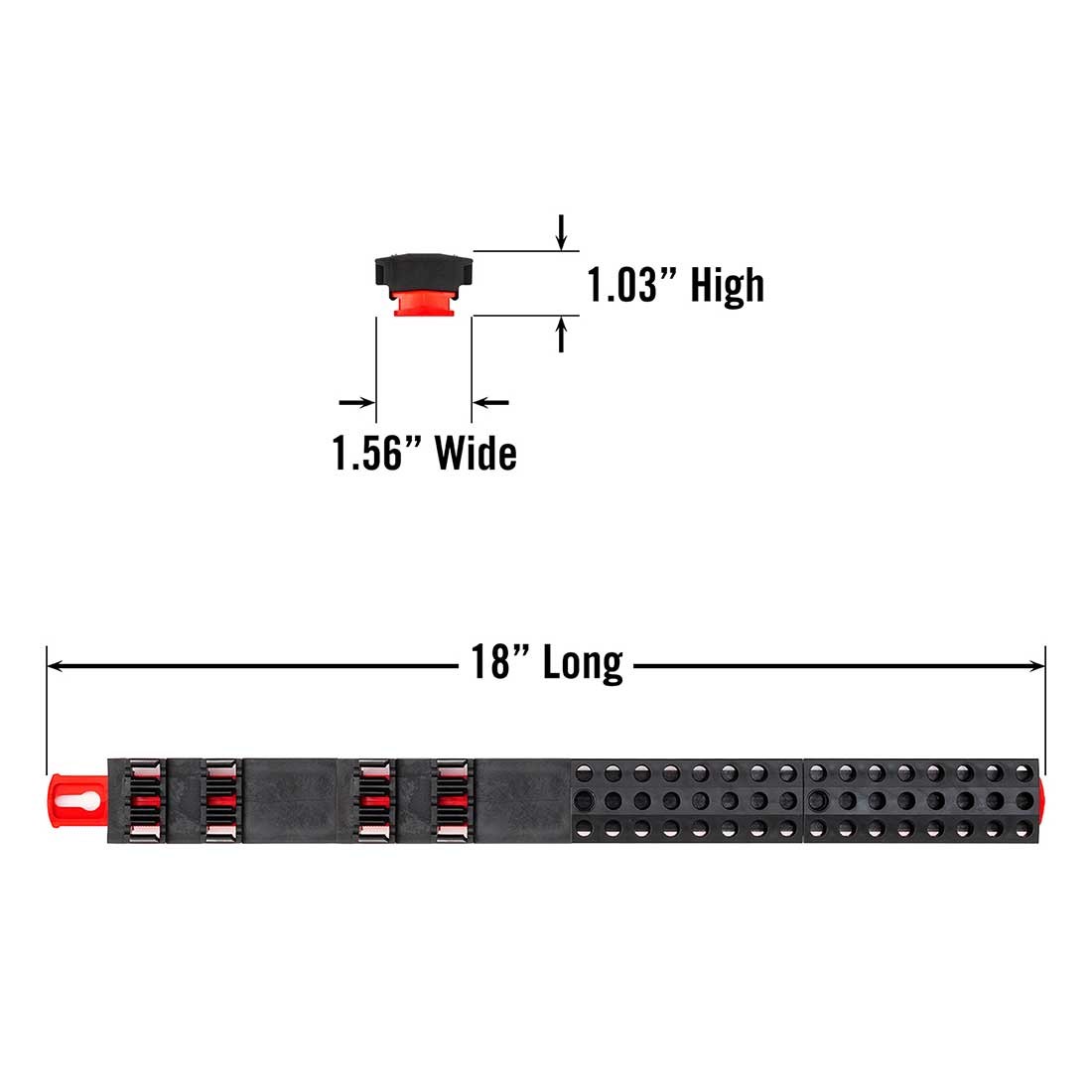 Ernst 5731 60 Tool Magnetic Bit Organizer Bar – Red/Black