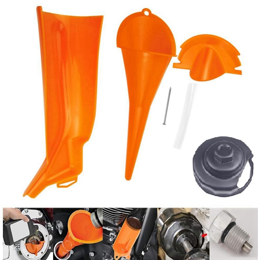 For Harley Oil Change Tool Kit Filter Wrench, Funnel Set, Drain Plug O-Ring