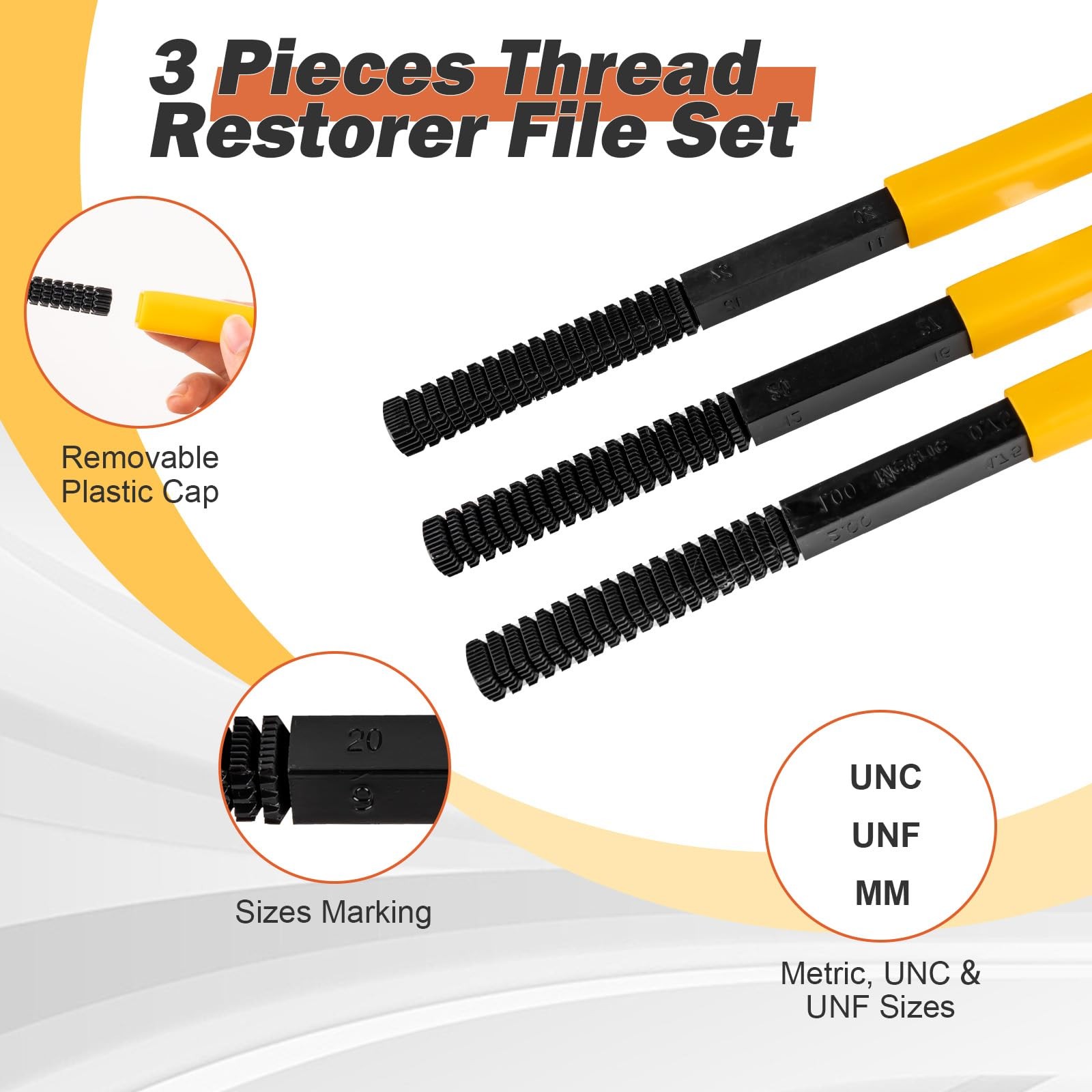 Juego Limas Restauradoras Rosca Thread Repair File Set SAE Metric Pitch Kit 3PCS