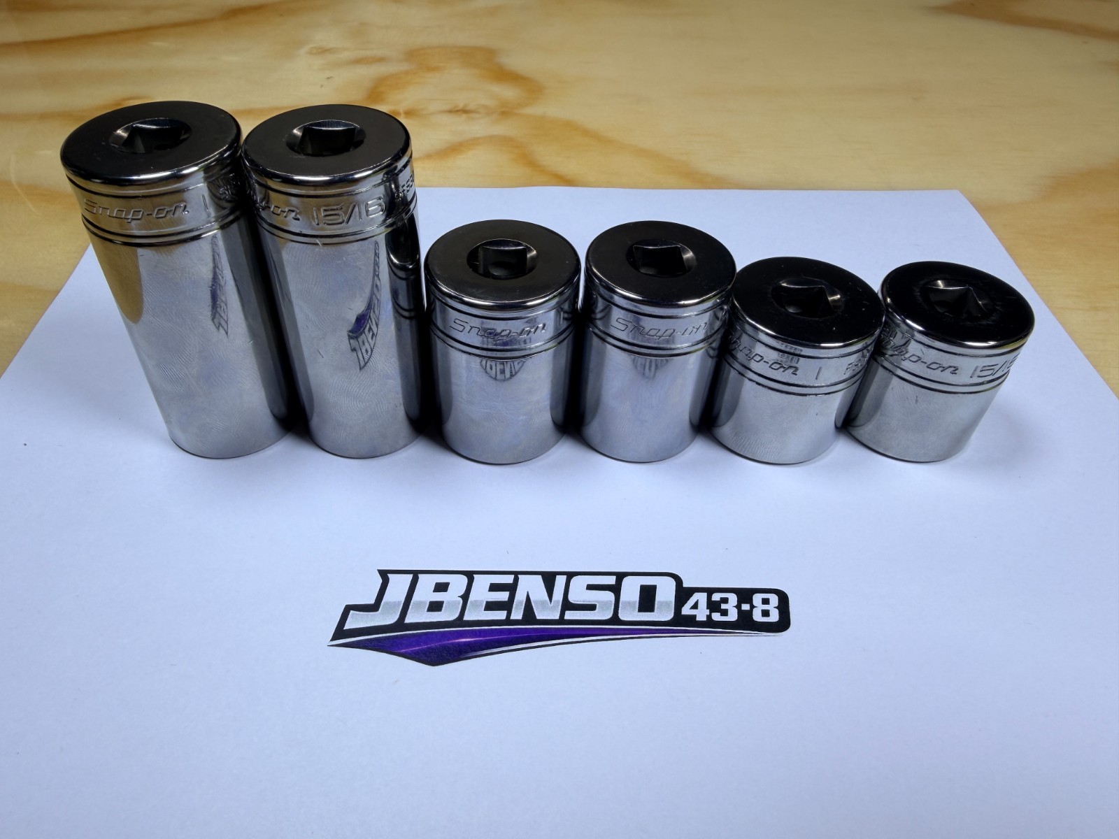 Snap-On Tools USA NEW 6pc 3/8″ Drive 15/16″ & 1″ SAE 6pt Add-On Sockets
