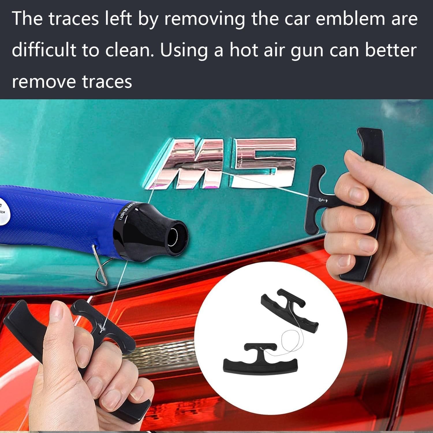 Versatile Car Emblem Removal Tool Set – Hot Air Gun, Squeegee & 5m Cord for Ease