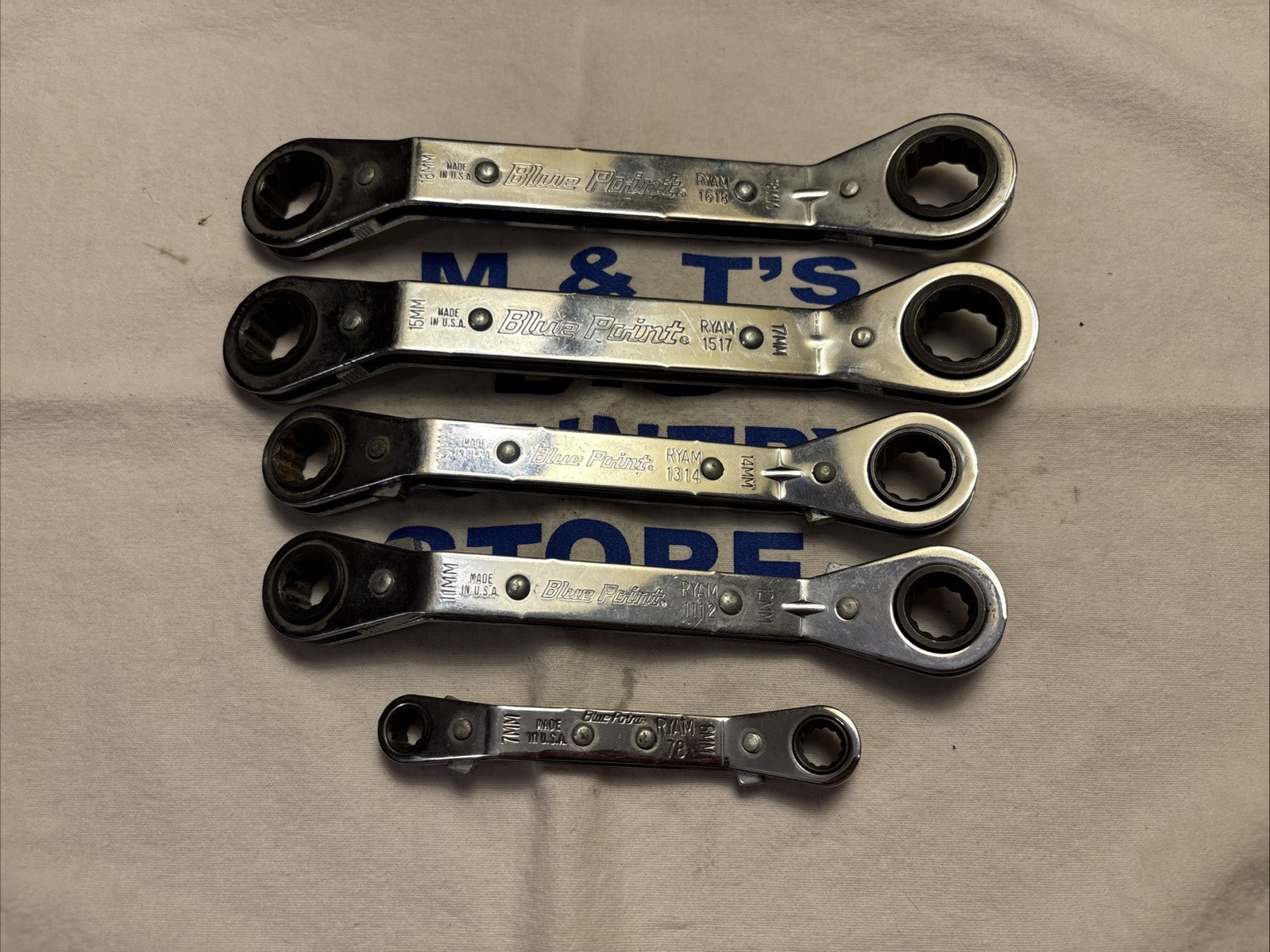 Blue-Point 5pc 12pt Metric 25° Offset Ratcheting Box Wrench Set RBYAM605
