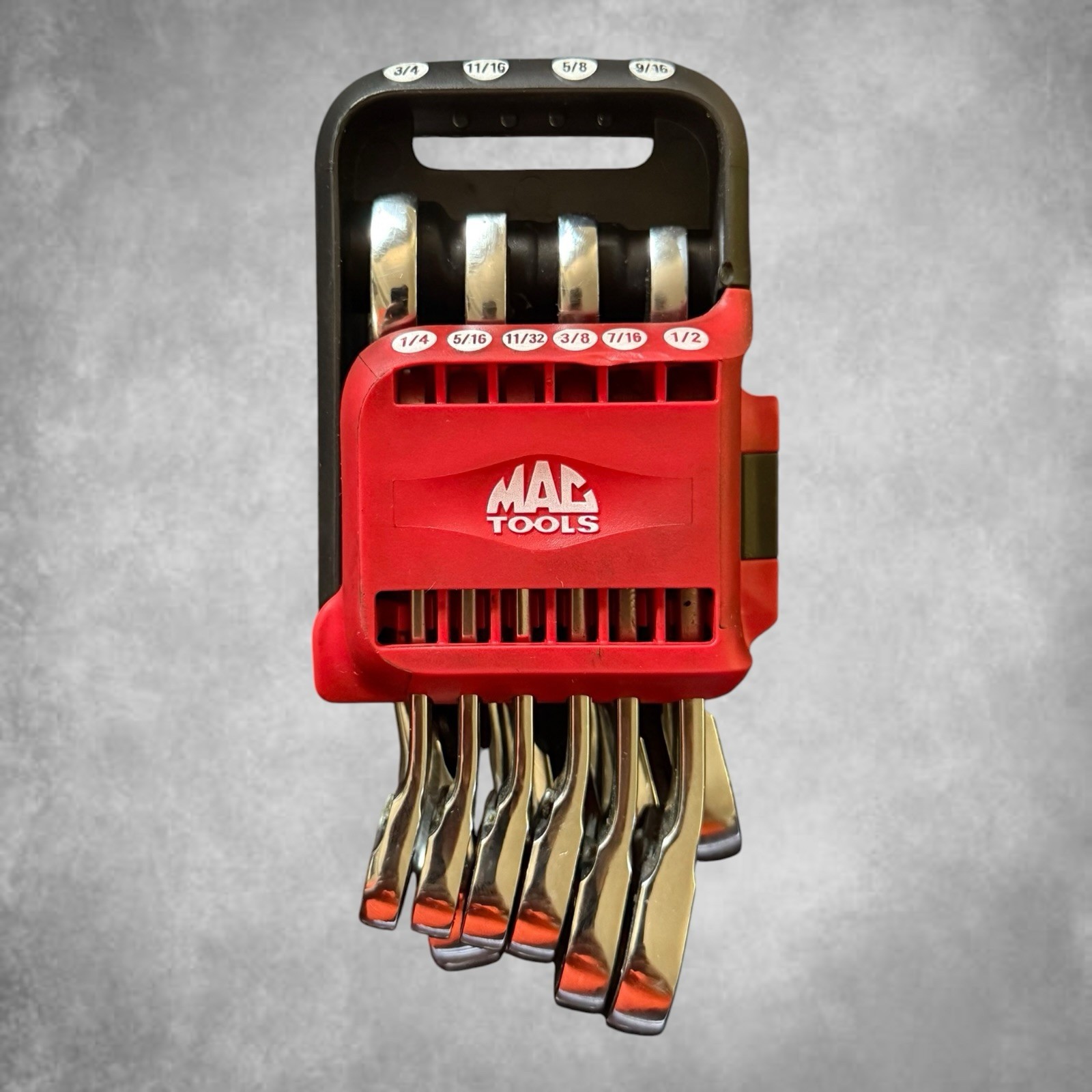 #bo795 Mac Tools 10 Pc. SAE 12 Pt. Stubby Reversible Ratcheting Wrench Set