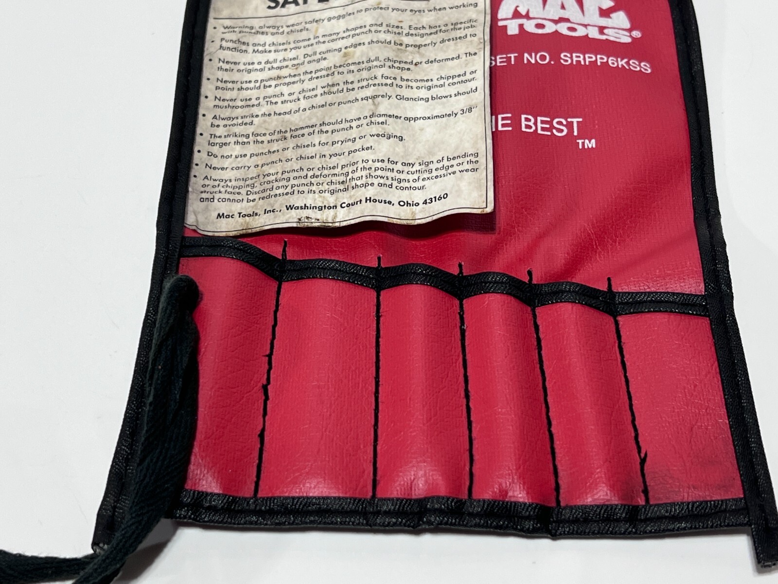 MAC Tools USA Kit Bag Pouch KB1352 for Punch Set SRPP6KSS (No Tools Included)