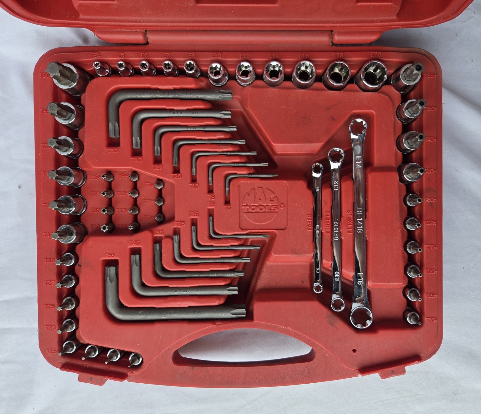 MAC TOOLS SMXT62B Torx Star Socket Driver Wrench Set Excellent Condition 62 Pc