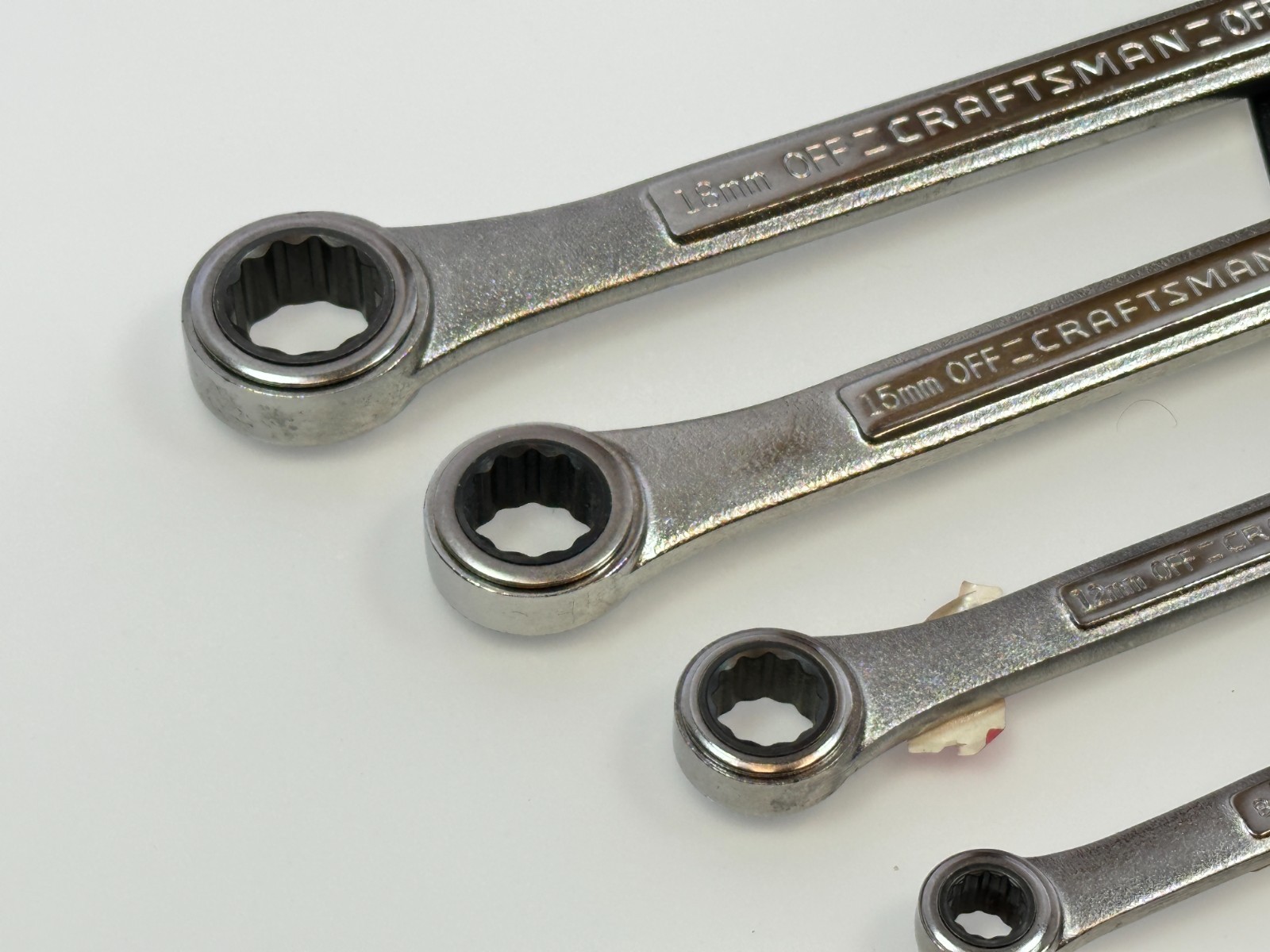 Craftsman USA 42447 Metric 8-19mm Double Box End Ratcheting Wrench Set, NOS Rare