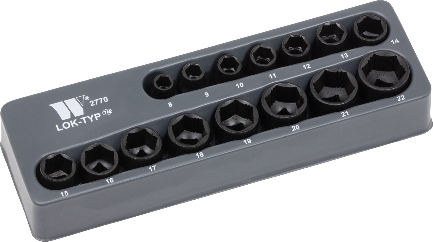 Welzh Werkzeug 3/8 Impact Socket Set 15pc Lok-Typ Works On 85% Rounded Nuts
