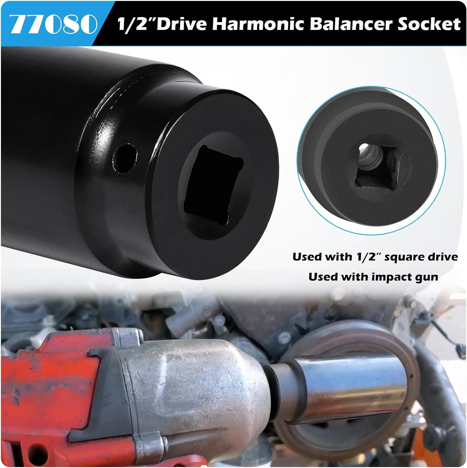 Harmonic Balancer Socket Tool 17mm 19mm 22mm 24mm for Honda Toyota Ford GM LS