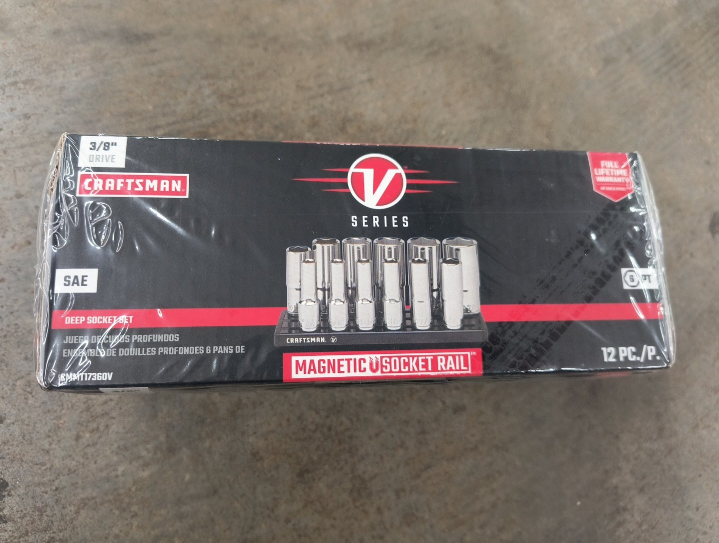 CRAFTSMAN V-SERIES Socket Set, Deep SAE, 3/8 Inch Drive, 12 Piece (CMMT17360V)