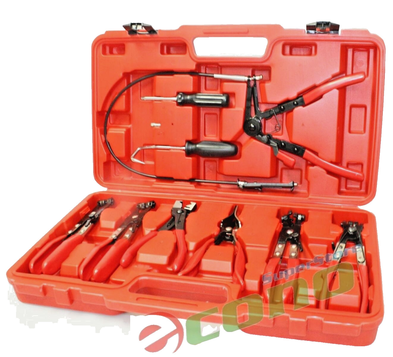 9PC DELUXE FLEXIBLE CABLE PLIER MECHANIC’S HOSE CLAMP RING PLIERS TOOL KIT