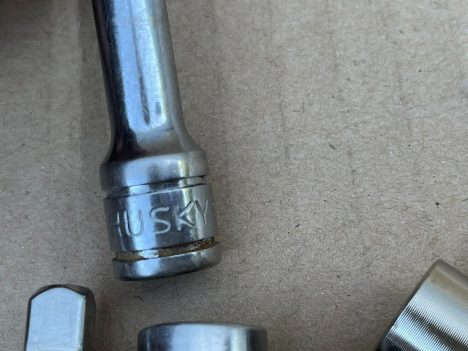 HUSKY 3″ Extension Drive 1/4″ +Proto Socket 3/8″/5/16″/1/4″/3/16″ (Set of 6 pcs)