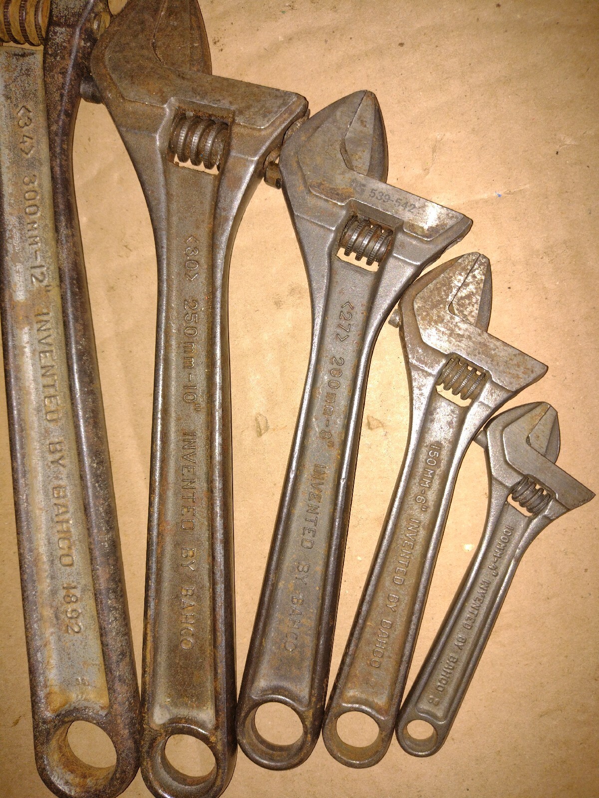 BAHCO ergo ADJUSTABLE WRENCHES-SIZES;12″ &10″ & 8″ & 6″ & 4″ MADE IN SWEDEN