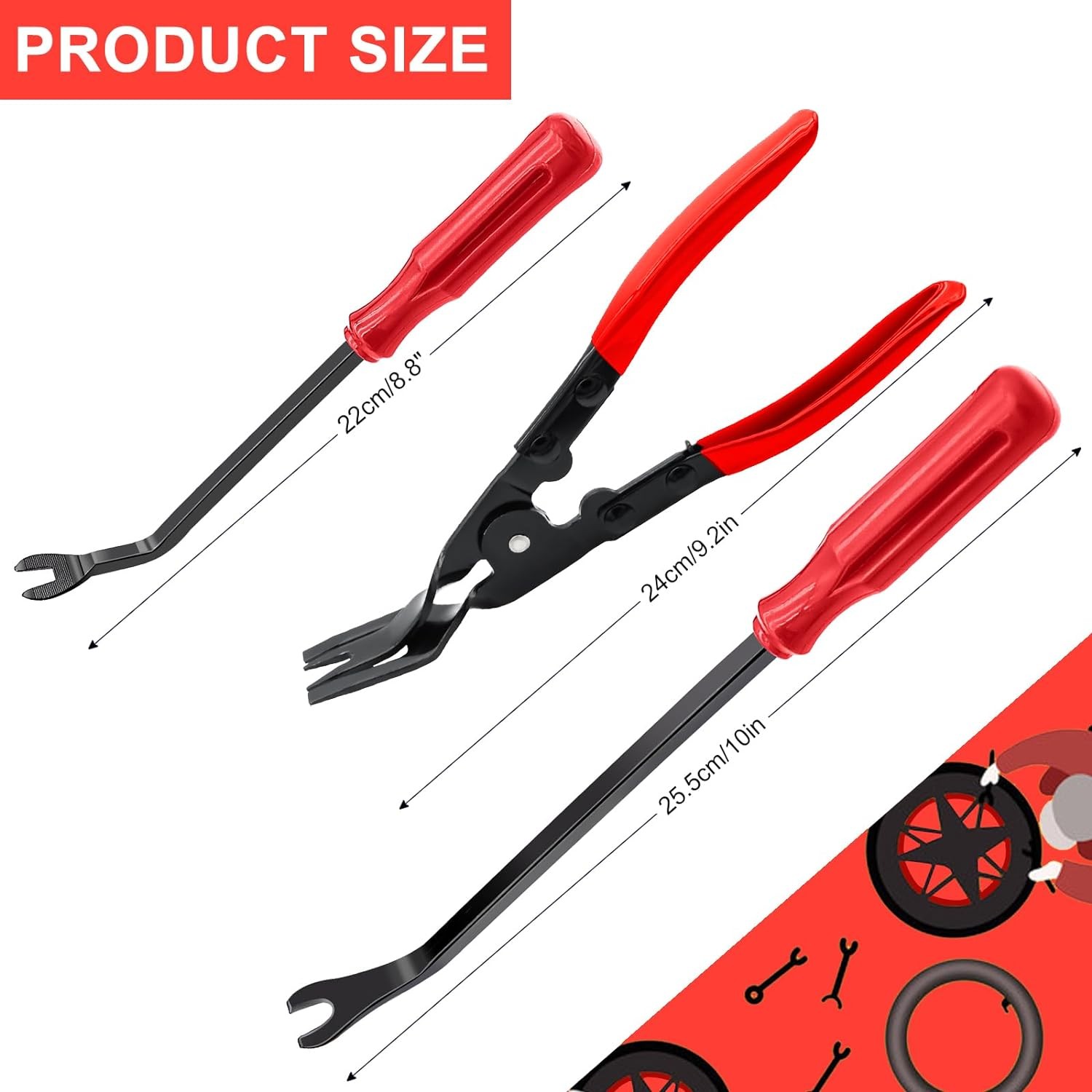 Car Trim Clip Upholstery Removal Tool Door Panel Fastener Pin Pliers 3Pcs set US