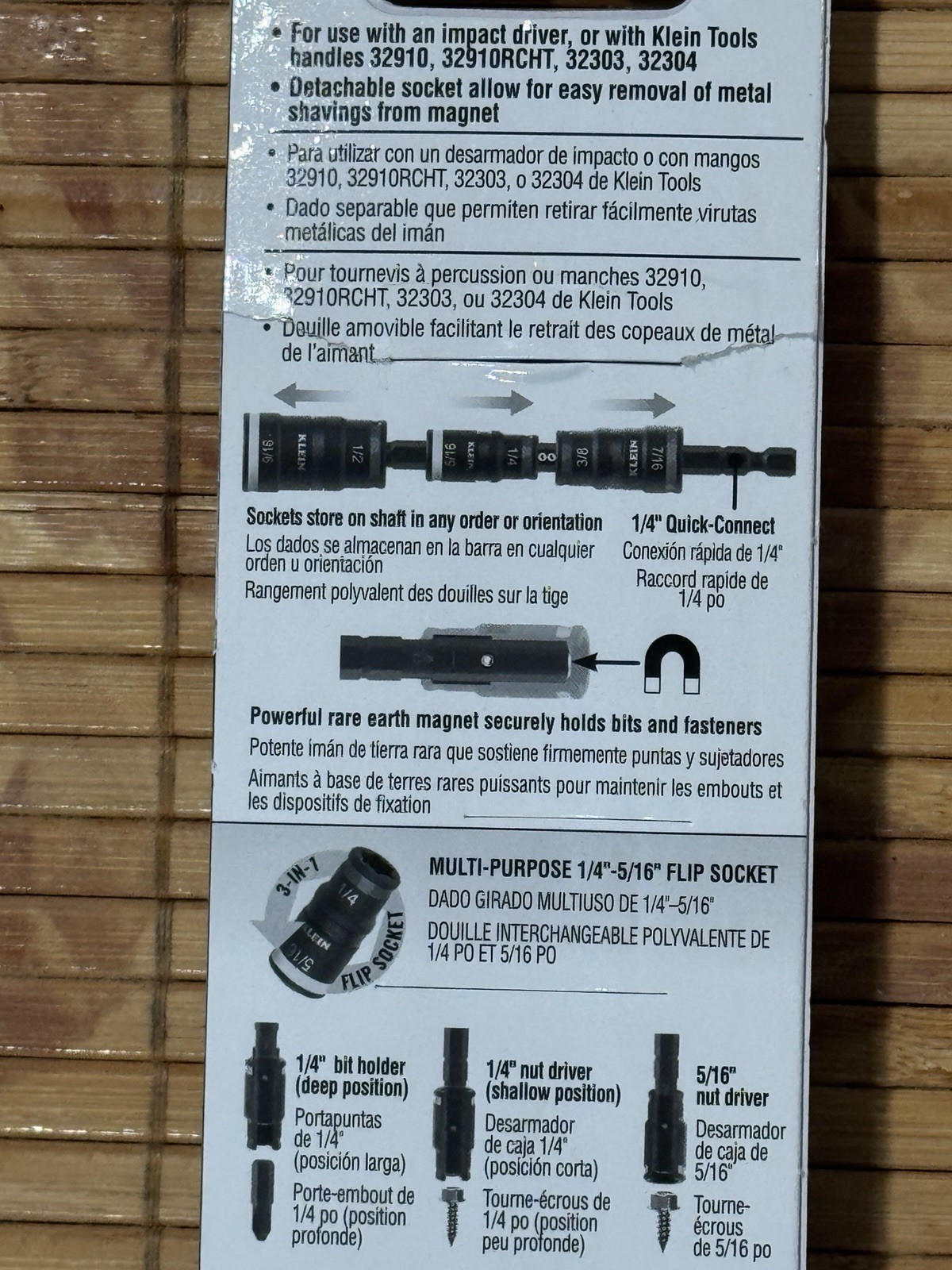 Flip Socket Set 7-in -1 Klein Tools 32933 (SAE) Impact Driver