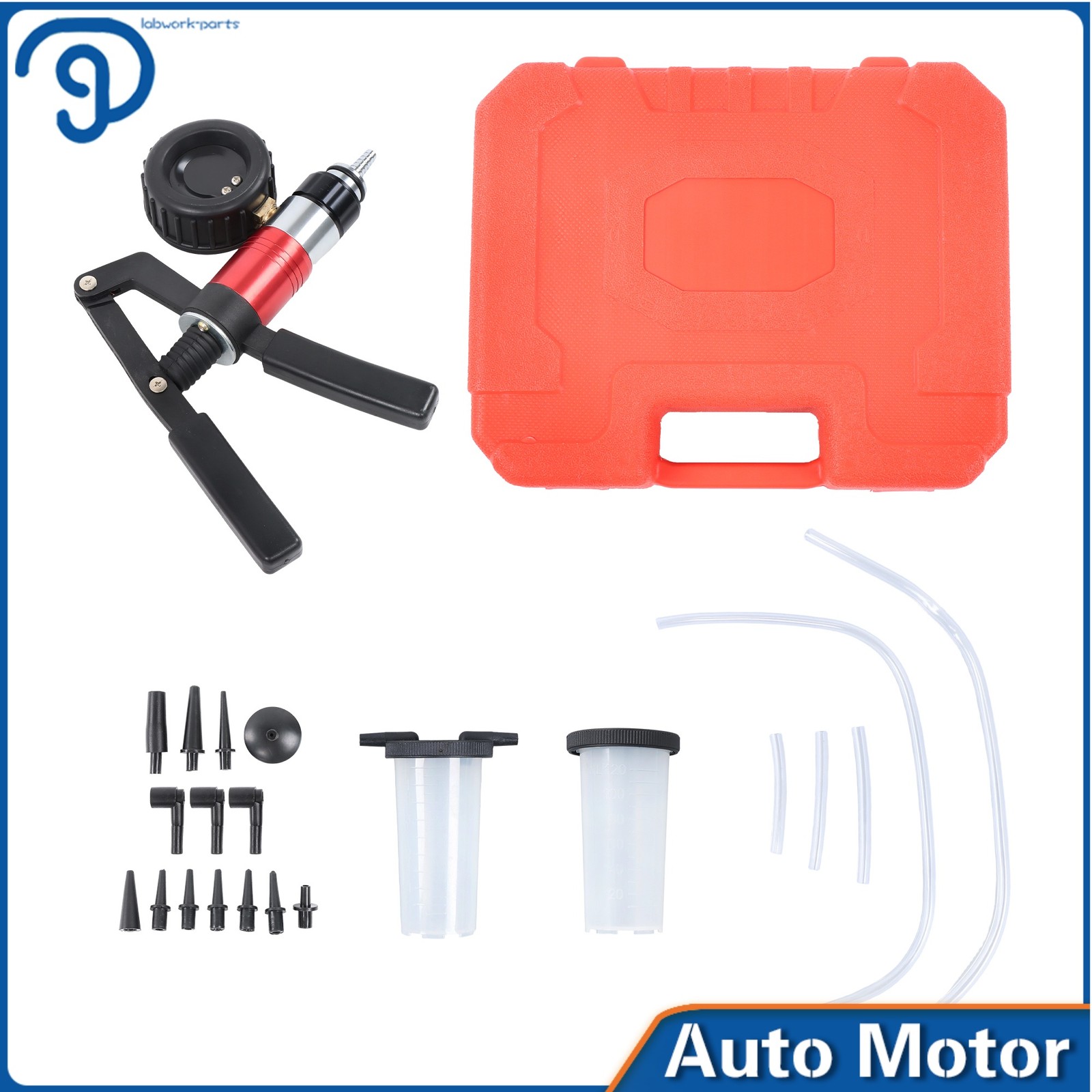 Hand Held Vacuum & Pressure Pump Tester Set Brake Bleeder Bleeding Kit W/ Case