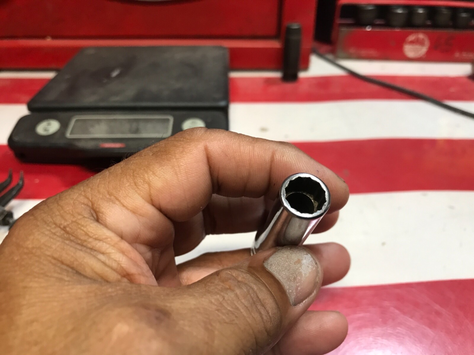 Snap on socket deep 3/8” SF121 12 points vintage NICE 👍 OOOO