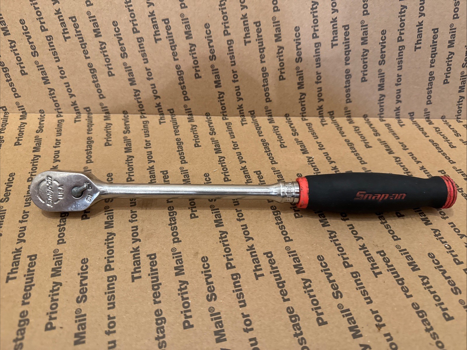 Snap-On FHL80 3/8″ Soft-Grip Long-Handle Ratchet – Red