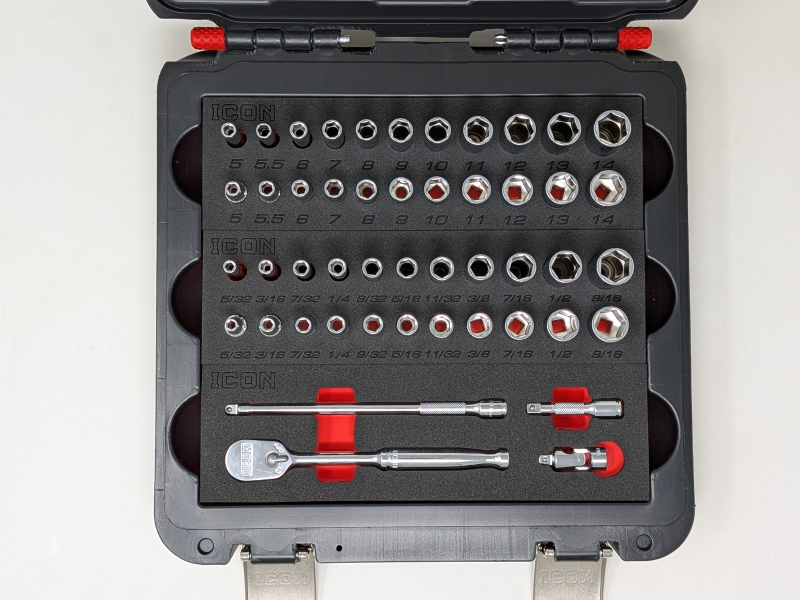 Icon Professional 1/4″ Drive SAE Metric Modular General Service Socket Set 70311