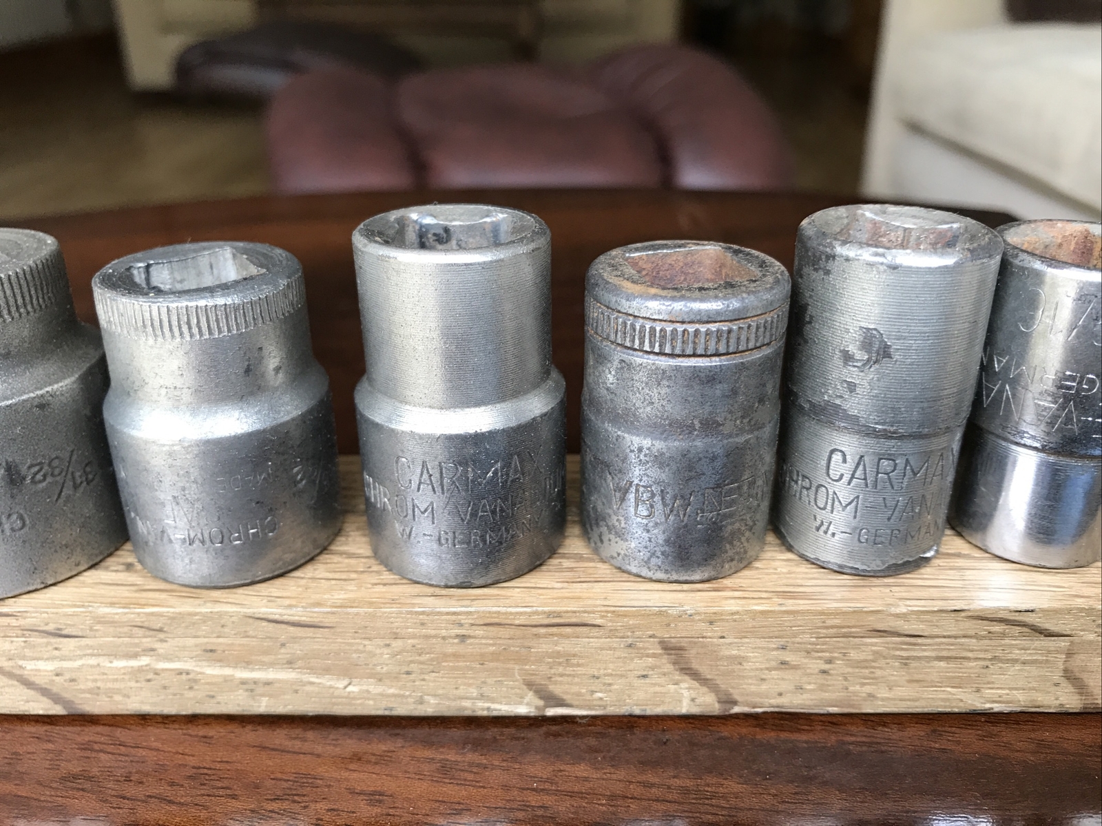 Job Lot Off 10 German Sockets 1-3/16”To 7/16” AF With 1/2” Drive.