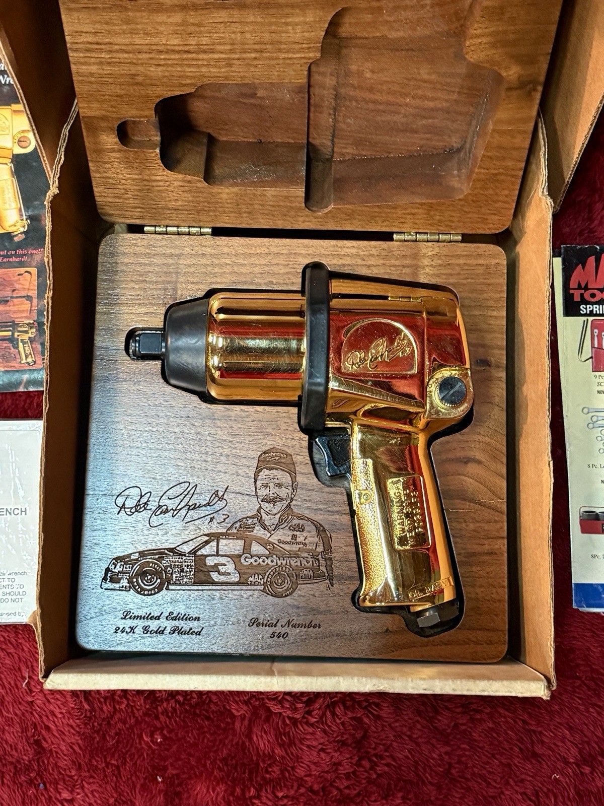Mac Tools Dale Earnhardt 24K Gold Plated AW434 Air Wrench #540 Ltd Ed NASCAR