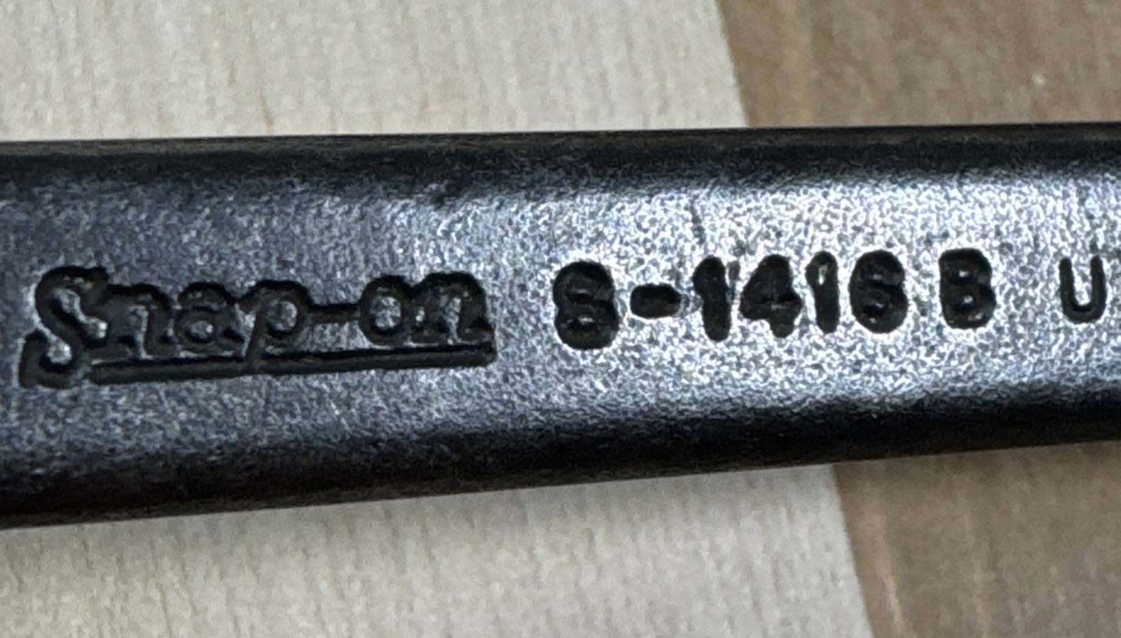 Snap-on 7/16″ x 1/2″ S-1416B Black Industrial Finish Open-end Wrench