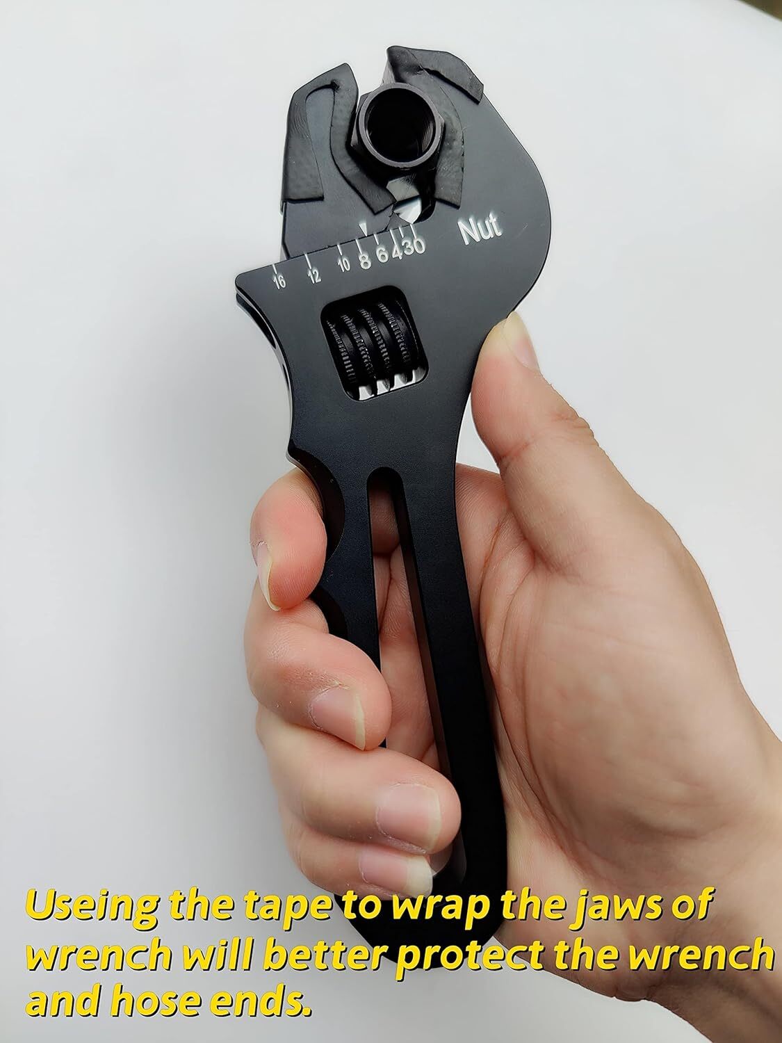 AN Hose Fitting Wrench Spanner Lightweight Adjustable Aluminum 3AN-16AN Black