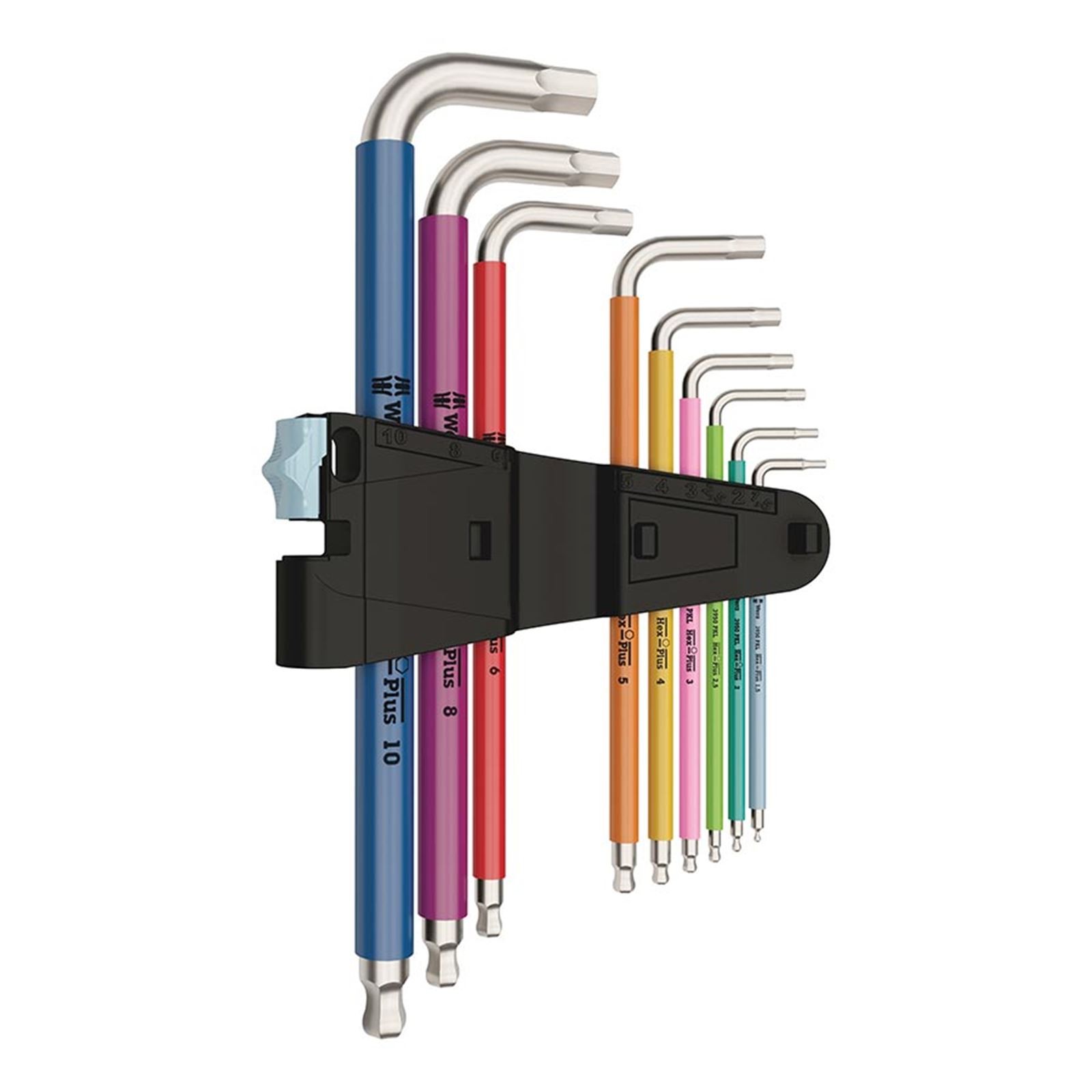 Wera 3950 SPKL Hex Wrench Multicolor Long Arm Hex Set – 9-Pieces 05022669001