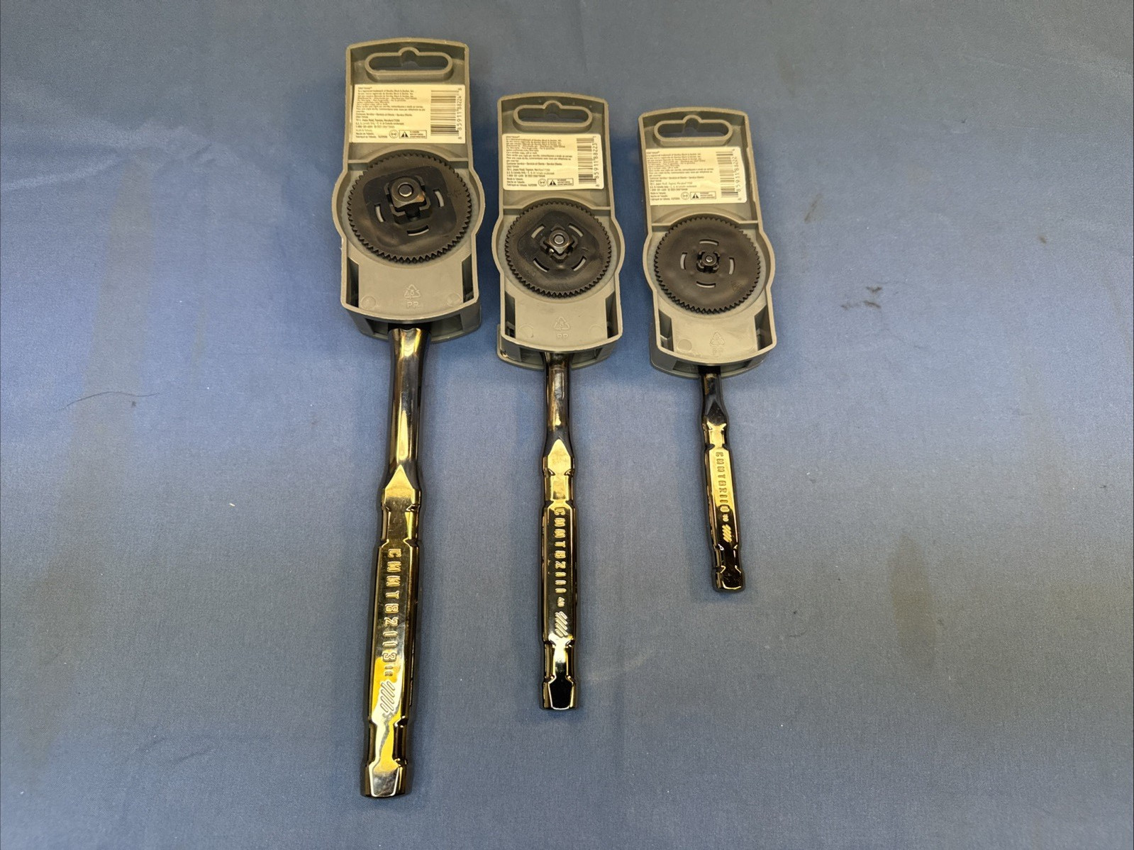 New Craftsman 3pc 180 Tooth Overdrive Ratchet Set 1/2″ 3/8″ 1/4″ Drive Gun Metal