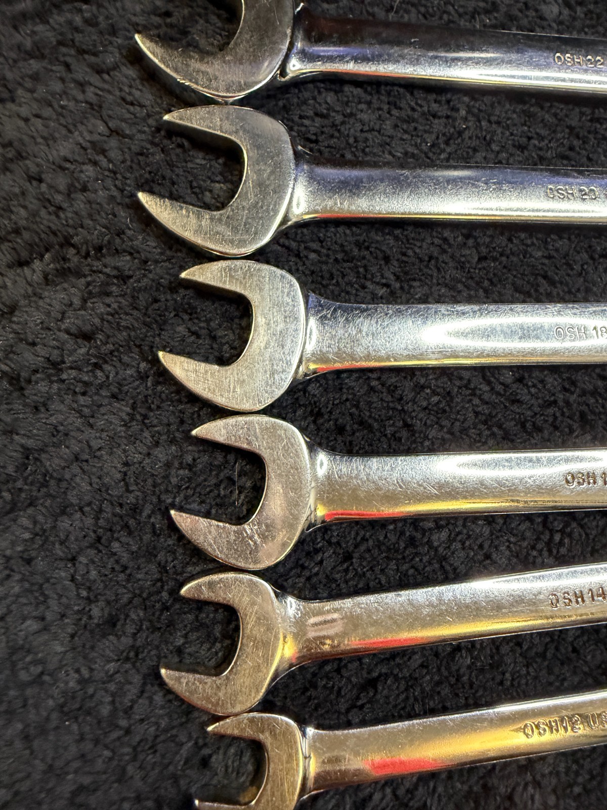 9 – Piece Vintage Snap-on OSH707 6 Point Combination Wrench Set 5/16″ – 3/4″