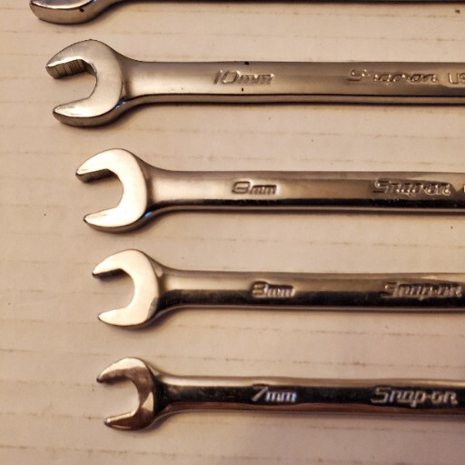 SNAP ON TOOLS 13Pc Metric Combination Wrench Set RED Foam Organizer 7mm-19mm
