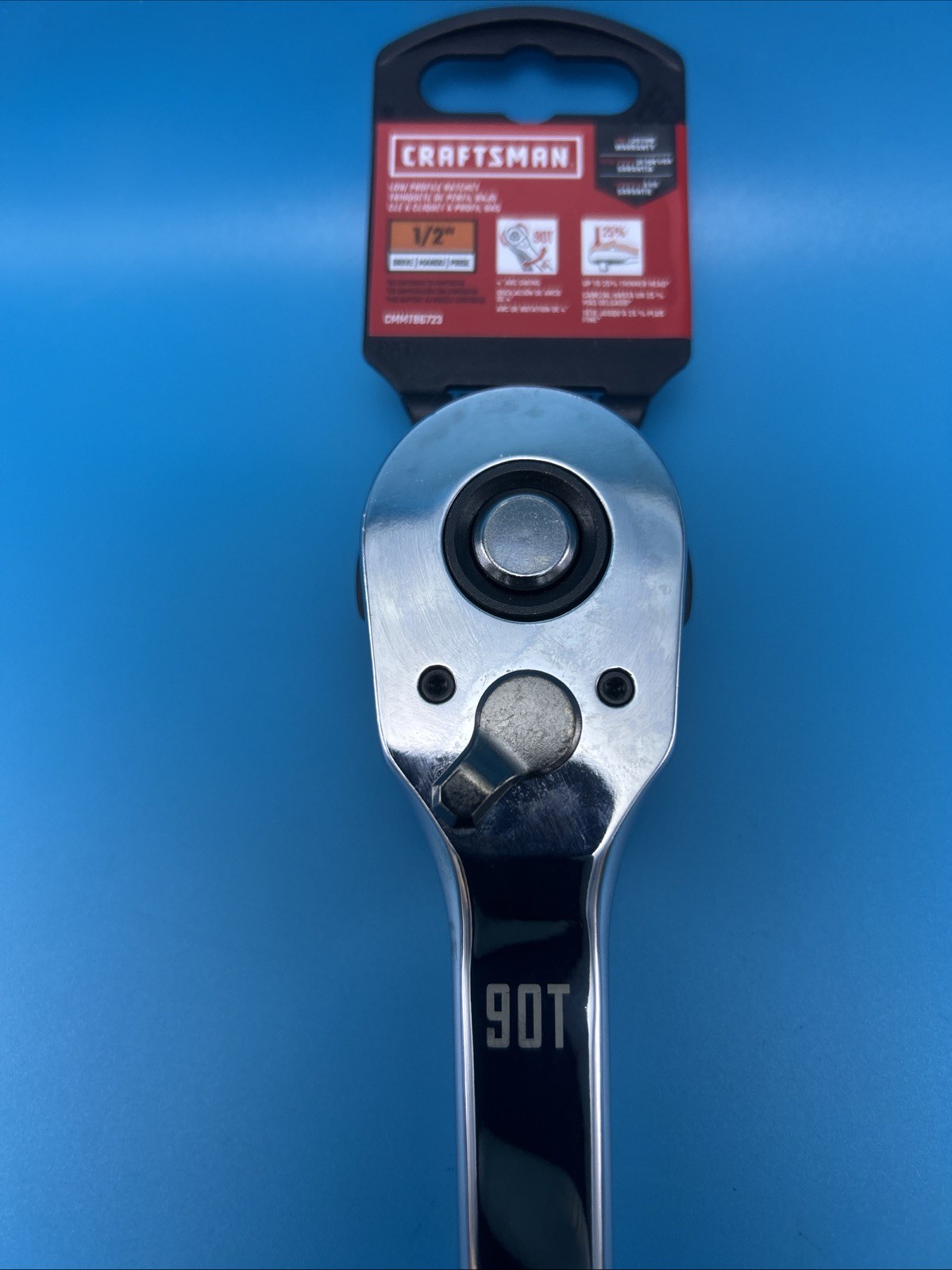 Craftsman 90-Tooth (90T) Low Profile 1/2 in. Socket Drive Ratchet #CMMT86723 NEW