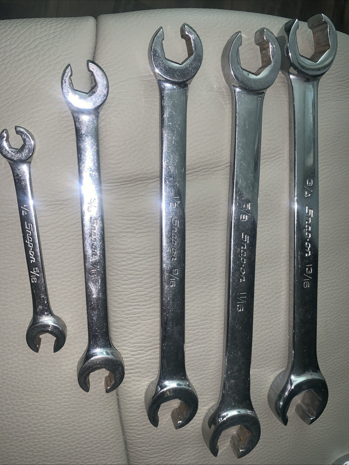 Snap-on Tools Double Flare Nut 6 Point Line Wrench Set 5-pc SAE