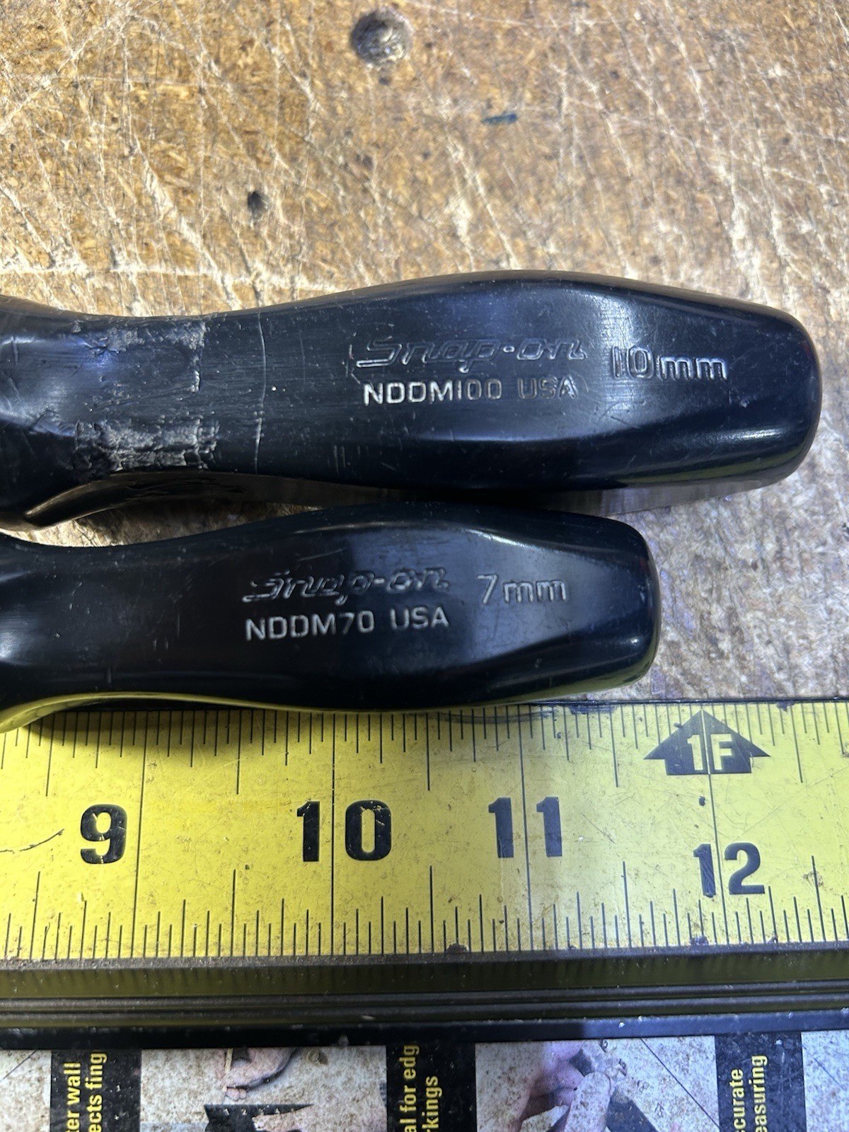 Snap-On NDDM70 7MM & NDDM100 10MM Black 6pt Hollow Nut Drivers